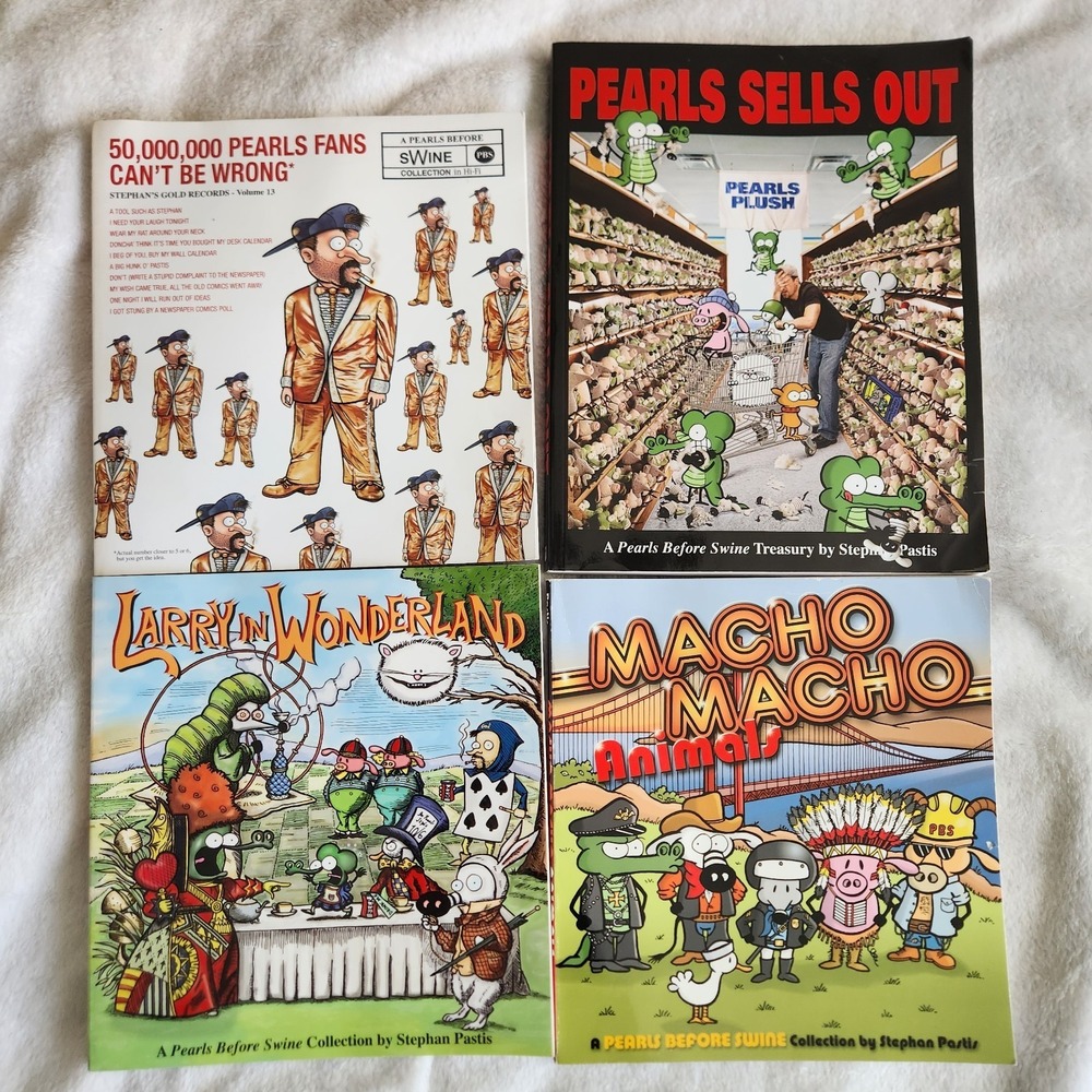 Pearls Before Swine Treasury Lot of 4 Books Stephan Pastis Paperback Comics Set